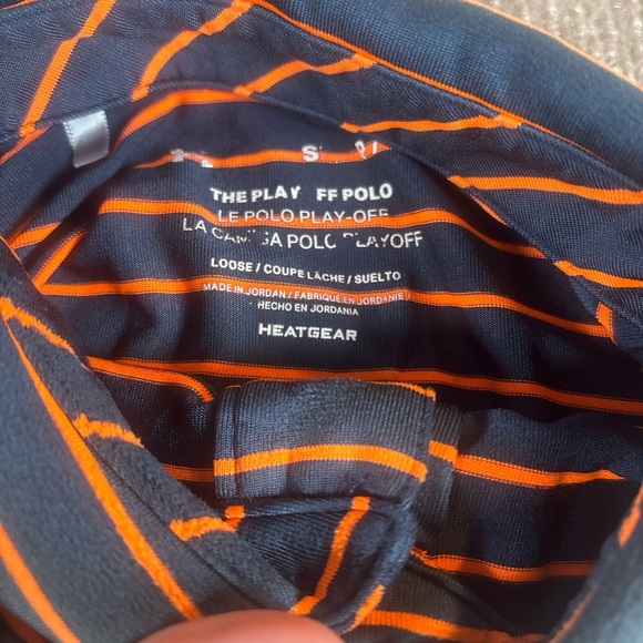 Under Armour Men's Polo - Black and Orange Stripes - Picture 3 of 3